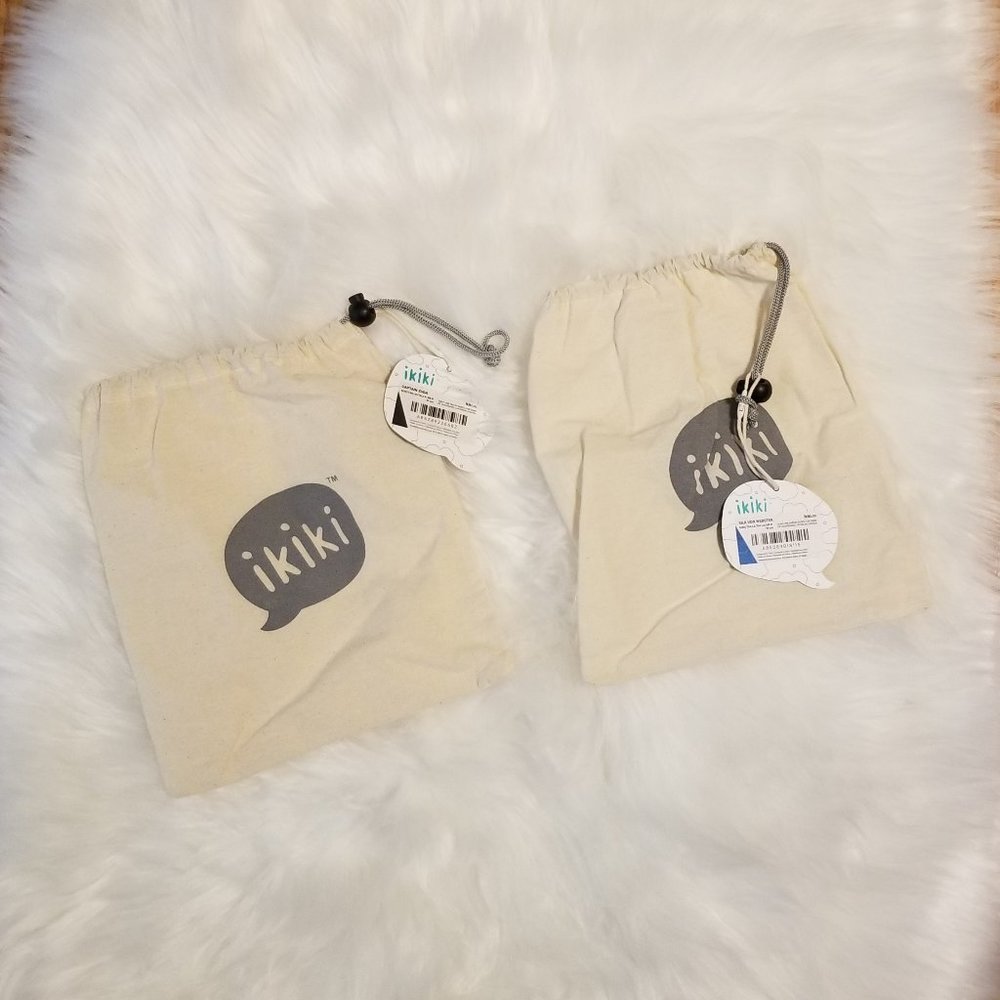 ikiki Drawstring Canvas Bags (2) with tags for Captain Zuga & Silk Von Webster